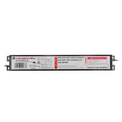 GE LED-ET8/DR/2L/H 93099521 FLUORESCENT RETRO LED DRIVER, 2-LAMP, 120-277V