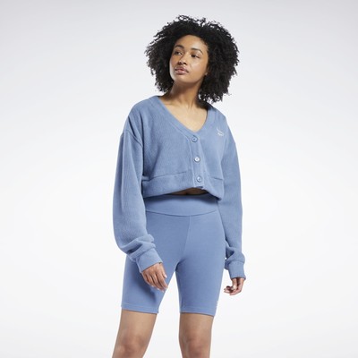 

Reebok Classics Cardigan Womens Blue Casual Athletic Sportswear Sweater Top, Синий, Reebok Classics Cardigan