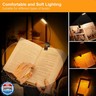 Gritin 16 LED Rechargeable Book Light for Reading in Bed- Eye Caring 3 Color Temperatures, Stepless Dimming Brightness, 80 Hrs Runtime, Lightweight Flexible Clip on Light for Book Lovers