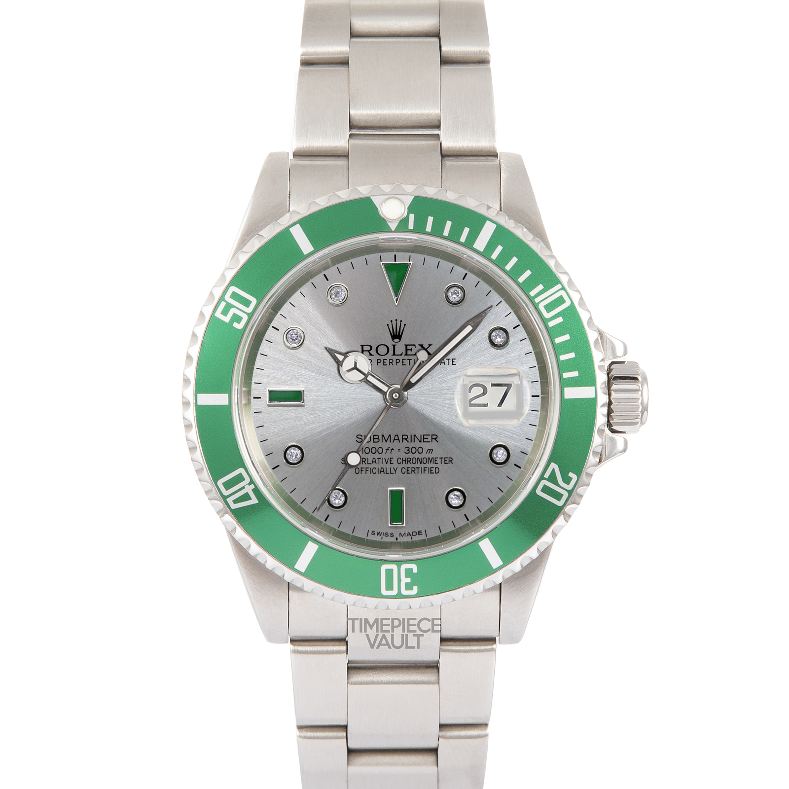 DQN　K ROLEX SUBMARINER 16610 DATE STEEL 40MM GRAY DIAMOND