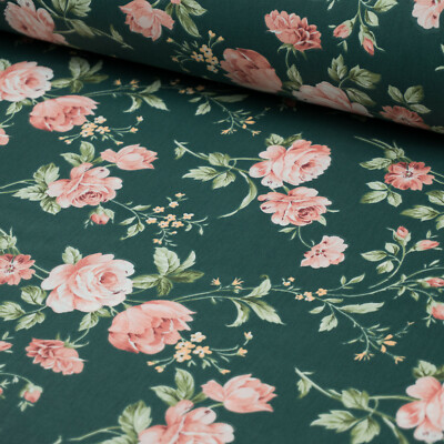 Baumwollstoff Meterware ''Amelia'' Blumen Stoff 240cm Breite Baumwolle ab 50cm 