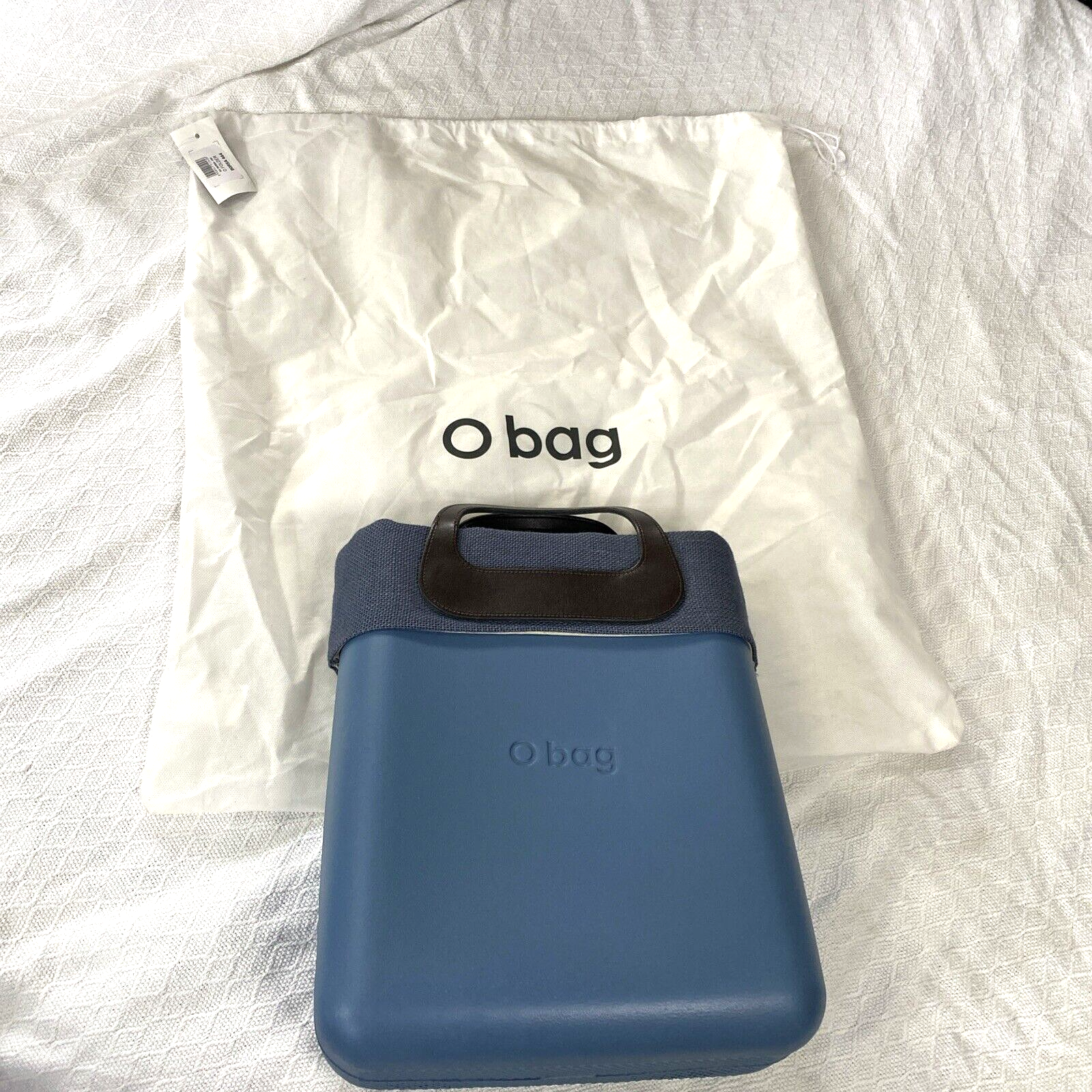 O Bag Italy Borsa Tote w/bag Blue Removable Canvas Insert 16