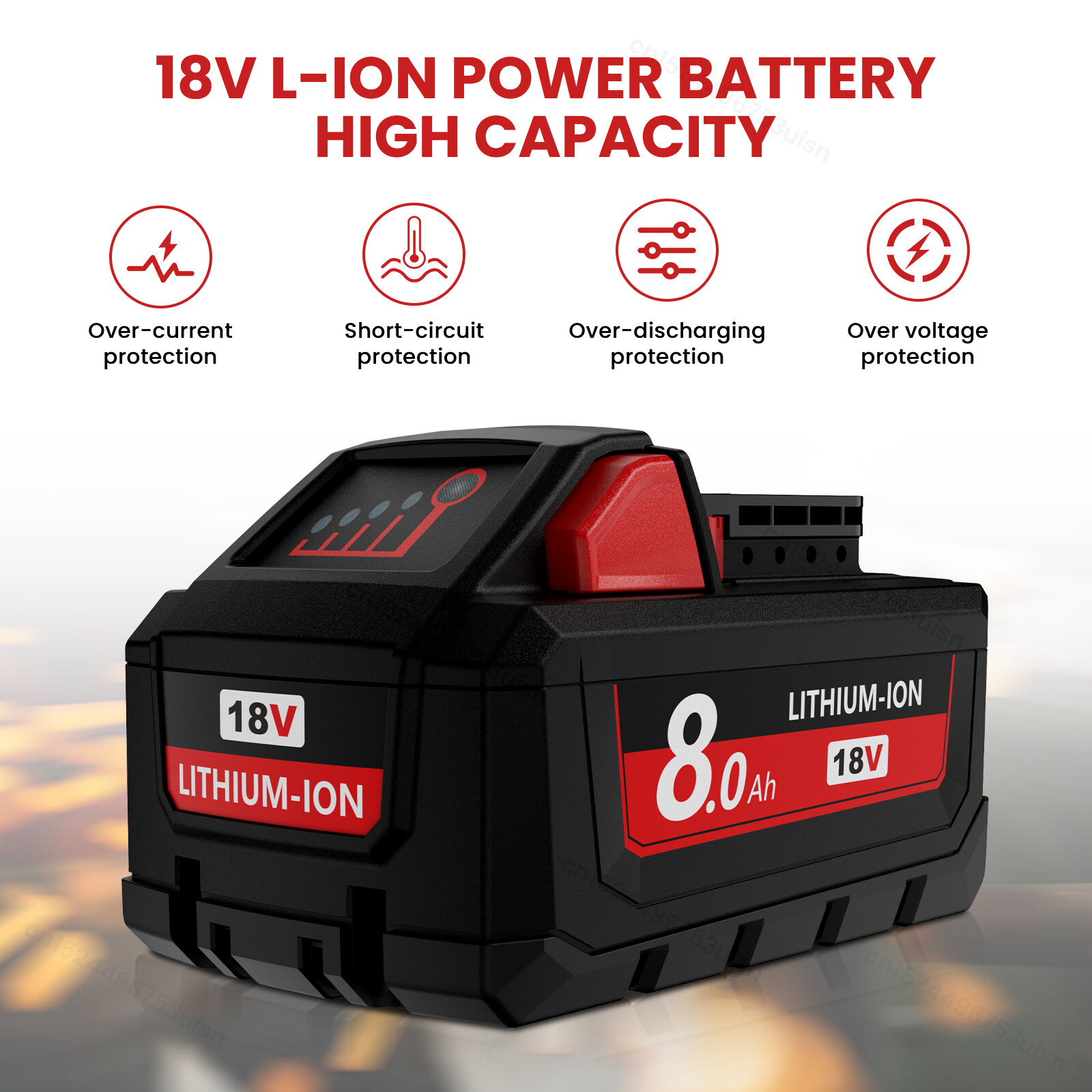 NEW For Milwaukee M18 Lithium ion 8.0AH Extended Capacity Battery 48-11-1860 US