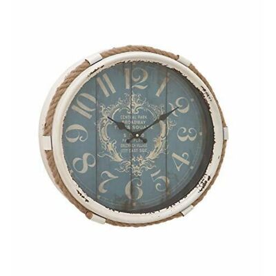 Deco 79 Metal Wall Clock with Rope Accents, 17" x 2" x 17", 