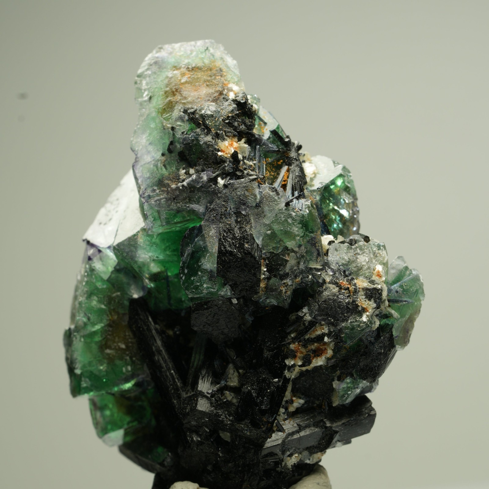 Phantom Fluorite Cube, Schörl Tourmaline, Muscovite Erongo, Namibia 50*37*21mm