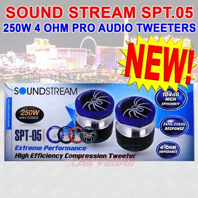 SOUNDSTREAM SPT.05 250W 4 OHM PRO AUDIO SUPER BULLET TWEETERS PAIR COLOR CHANGE