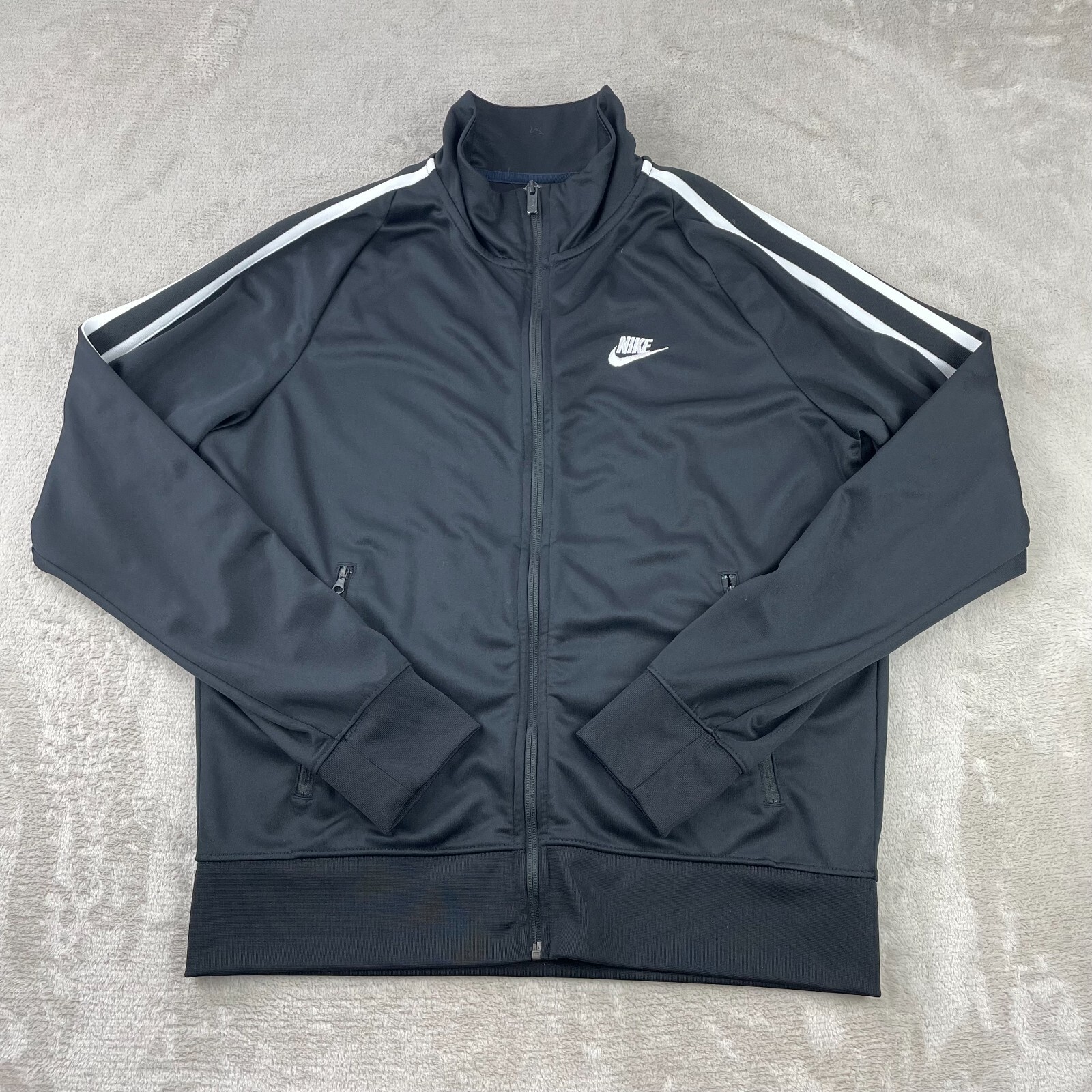 Nike Sportswear Jacket Men Black N98 Knit Warm-Up Full Zip