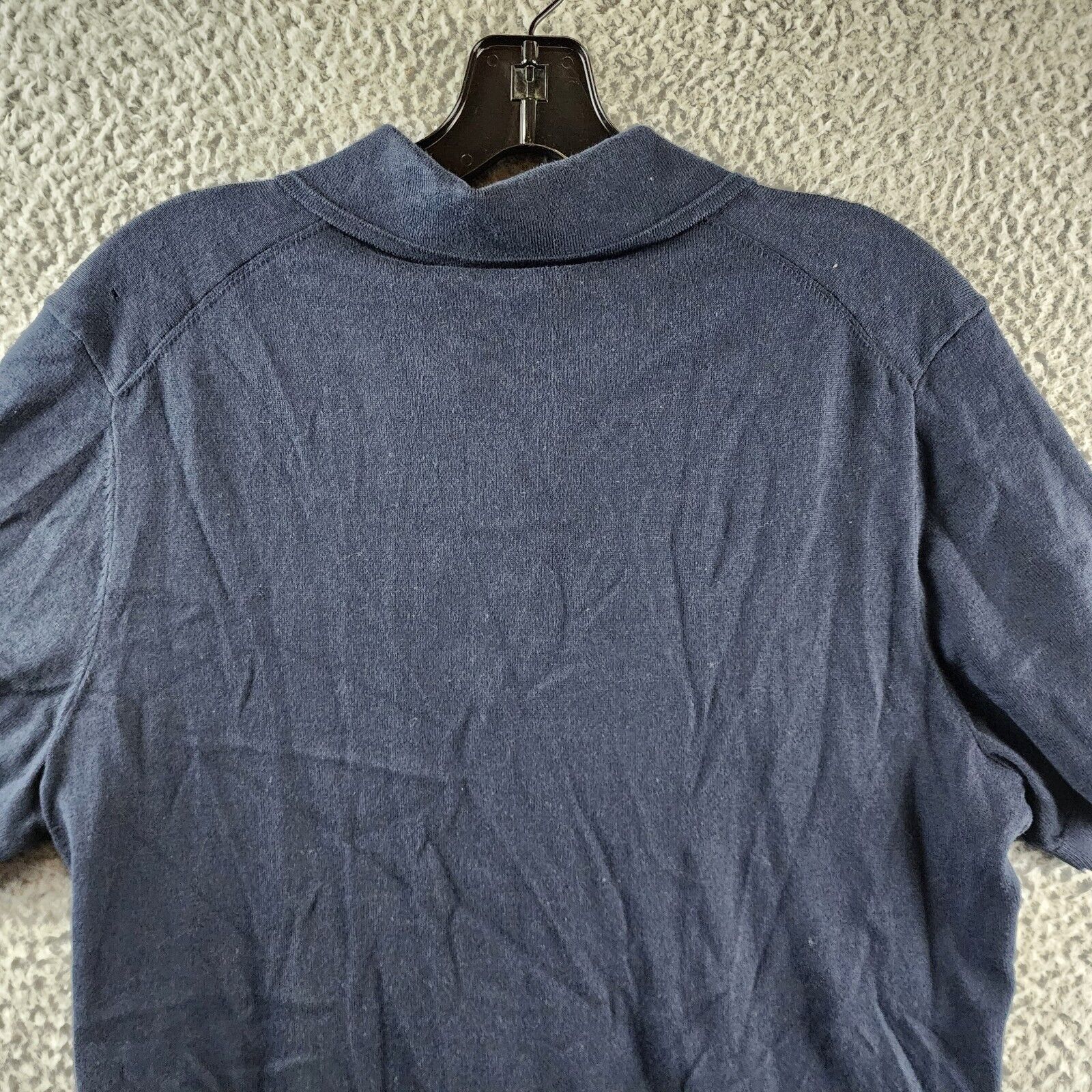 The Men's Store at Bloomingdales Cotton Two Button Sweater Polo Mens S True Navy - Picture 6 of 11