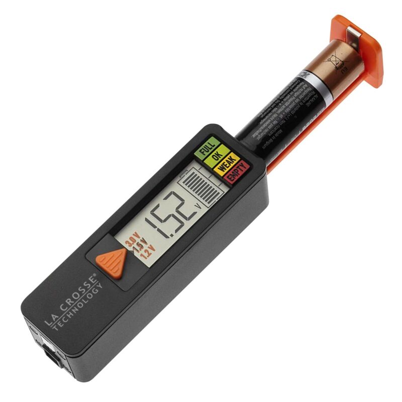 911-65557 La Crosse Technology Portable Battery Tester