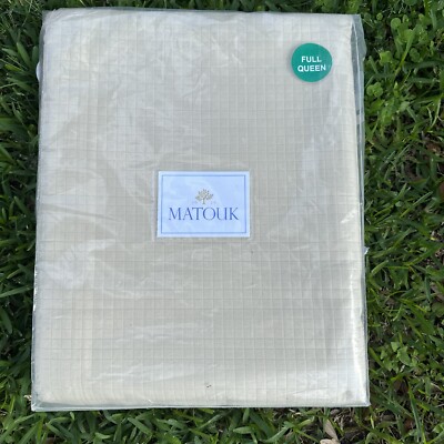 Matouk Aria Sand Queen Full Matelasse Coverlet Ivory Beige Egyptian Cotton New