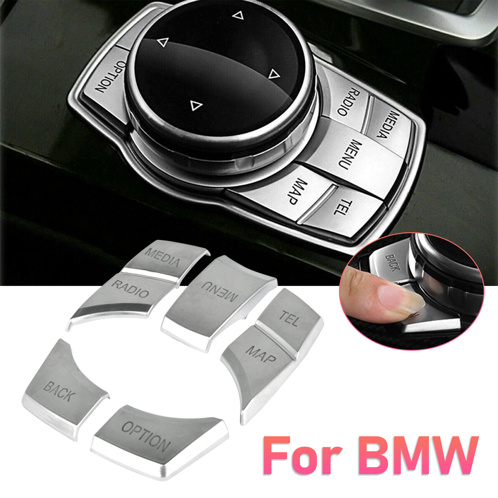 Control Knob Idrive Button Cover Trim MultiMedia for BMW X1 X3 X5 X6