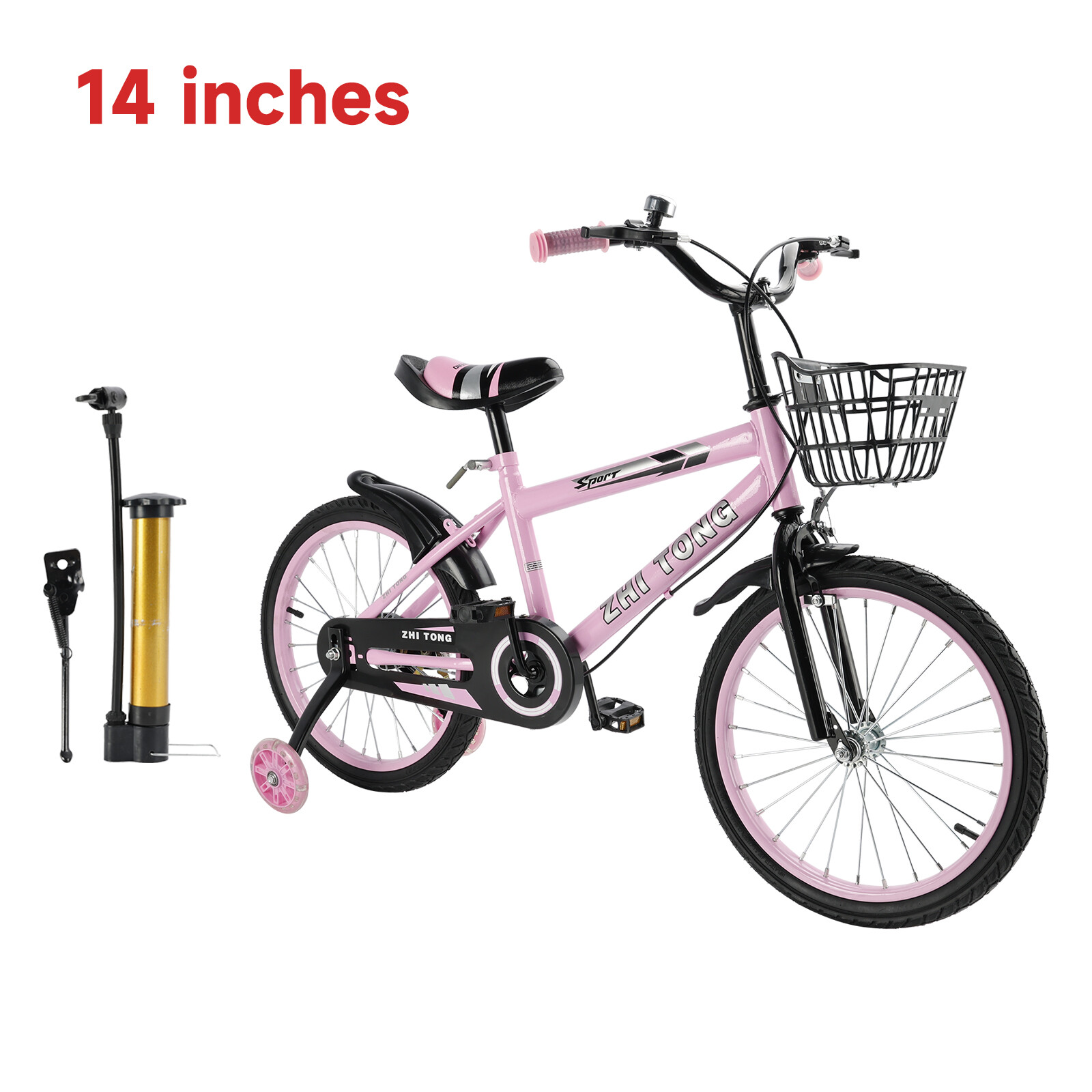 14 inches Kid's Bike Child Bicycle Adjustable Seat with Bottle Cage Holder