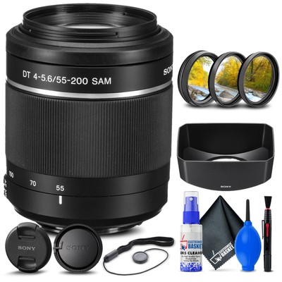 Sony DT 55-200mm f/4-5.6 SAM Lens + Filter Kit + Cap Keeper + Cleaning Kit