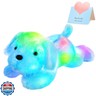 WEWILL 18'' Light up Puppy Stuffed Animal Creative Night Light Lovely LED Dog Glow Soft Plush Toy Gifts for Kids on Christmas Birthday Valentines Festivals, Blue