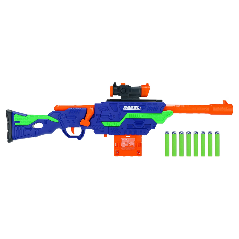 Rebel Foam Dart Blaster Set, Bolt-Action Clip-Fed Design
