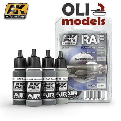 Air Series RAF DAY FIGHTER SCHEME Acrylic Paint Set 4x17ml AK Interactive 2080