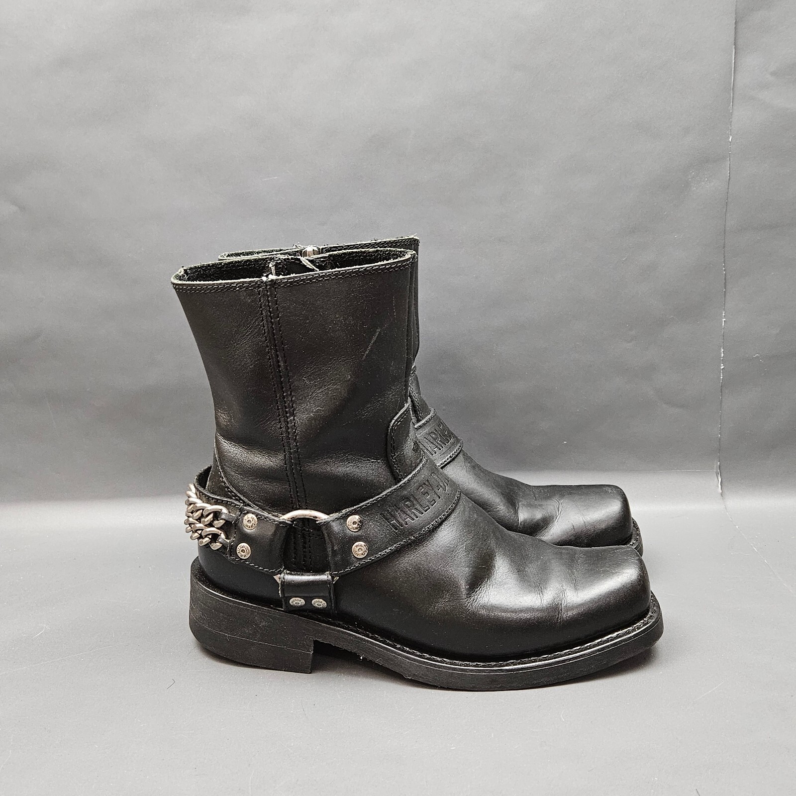 Harley Davidson Double Cinch Chain Harness Riding Boots Mens