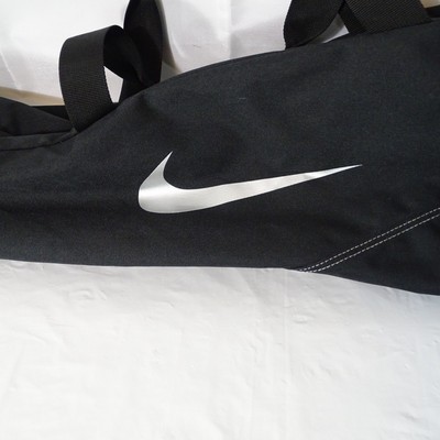Nike Baseball Softball Sports Equipment Gear Bag Zip Closure Black Silver Logo