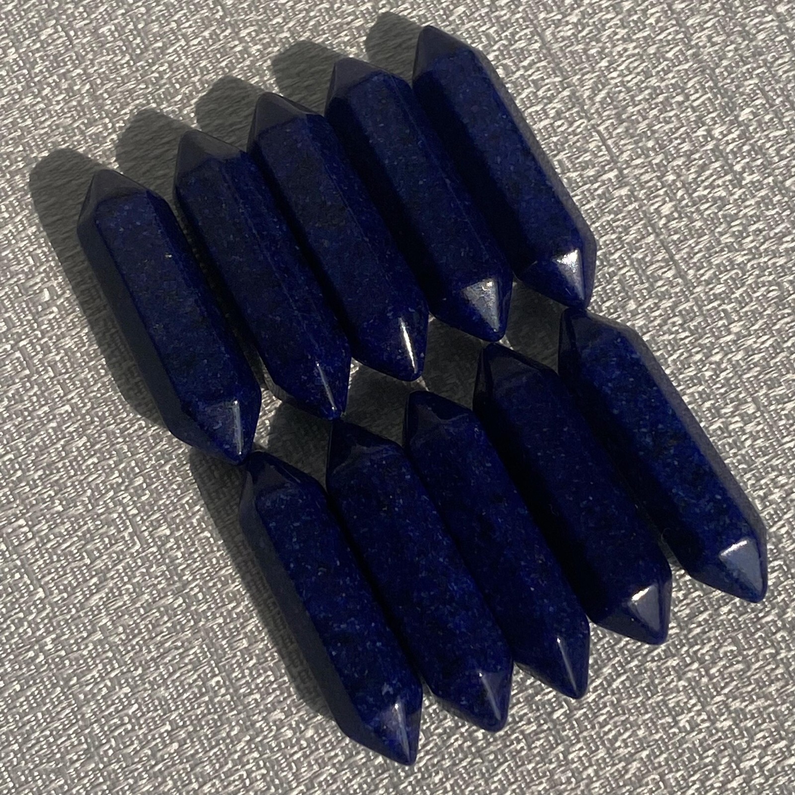 10pc Natural Lapis lazuli Obelisk Quartz Crystal Wand Double Point reiki Healing