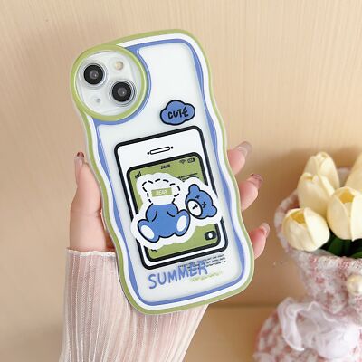 New Wavy Edge Cartoon Shockproof Shell Soft Covers Gift For Various Phone Case