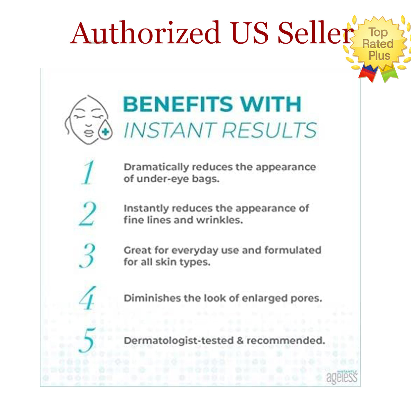 Instantly Ageless Face lift, 25 Vials in a Box, Moisturizer, Scrub Exp 01/2027