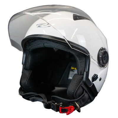 ZEUS-JET HELMET ZS-617 Casco de Moto, Casco Jet Unisex Blanco