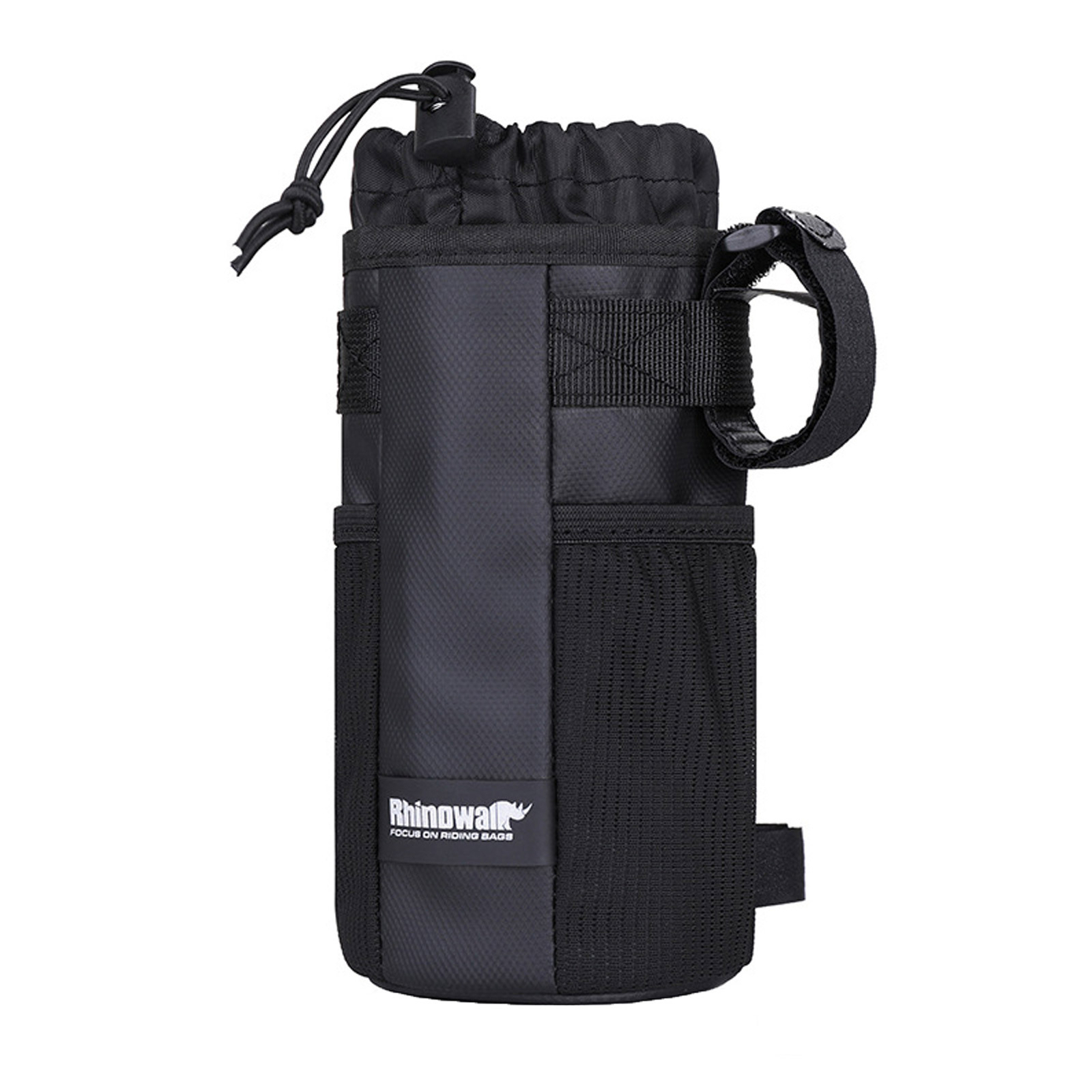 Thermal Lining Bike Cup Bottle Storage Bag Holder w/ Net Pocket for Stroller
