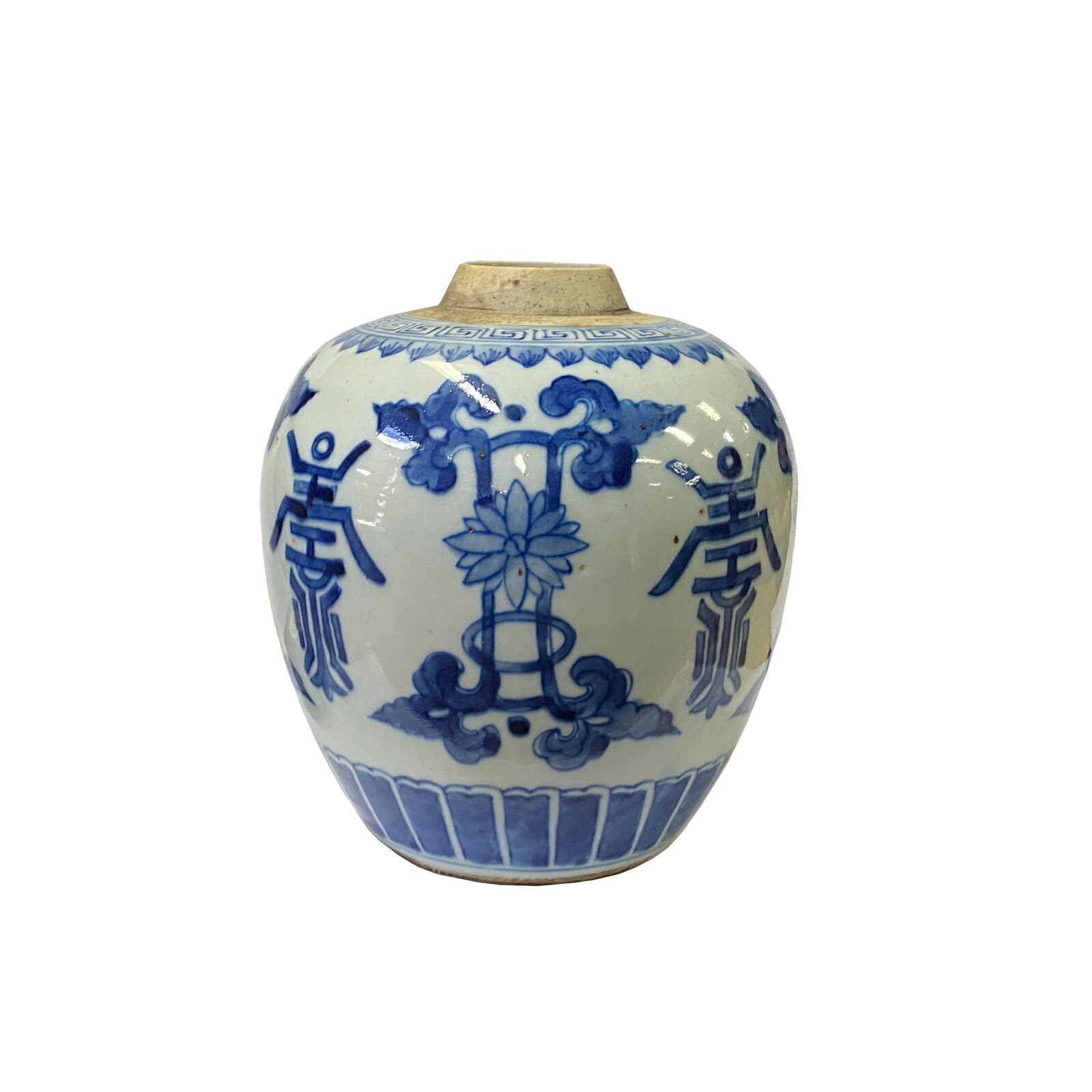 Oriental Handpaint Flower Pattern Small Blue White Porcelain Ginger Jar ws2320S Oriental Handpaint Flower Pattern Small Blue White Porcelain Ginger Jar ws2320S