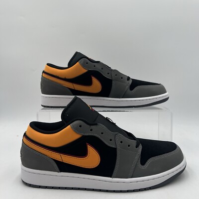 Nike Mens Sz 12 Air Jordan 1 Low SE Black Vivid Orange Light Graphite FN7308 008