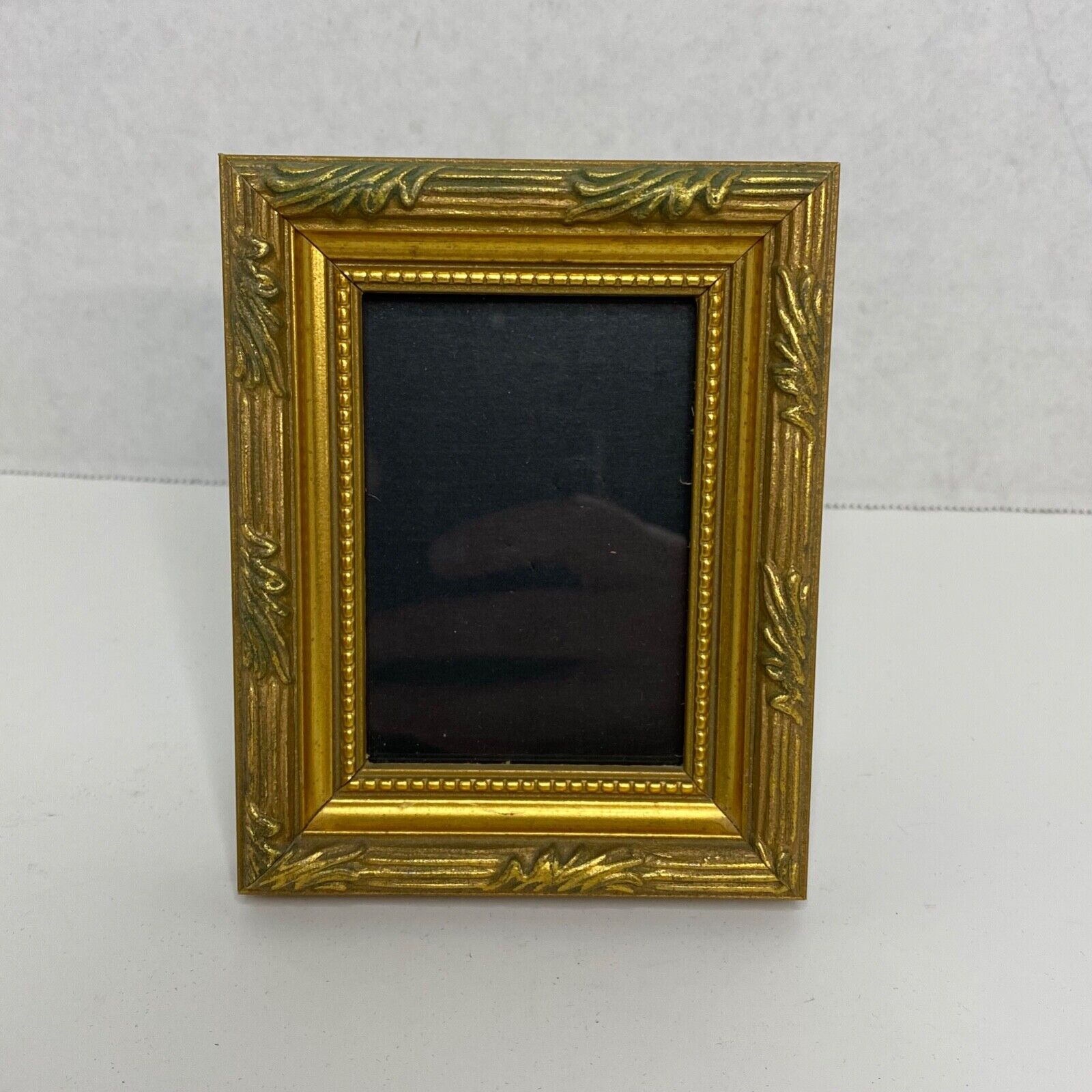 Small Gold Picture Frame Easel Back Ornate Decorative for 2x3 ...
