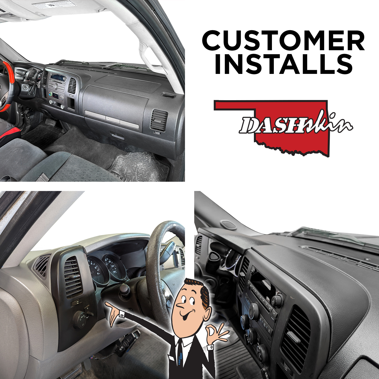 DashSkin Dash Cover for 07-13 Silverado Sierra with Dual Glovebox in Black