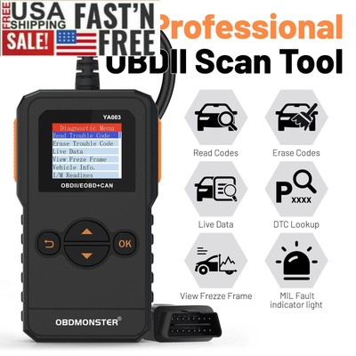 Automotive OBD2 Code Diagnostic Check Engine Fault Scanner Tool OBD Scan