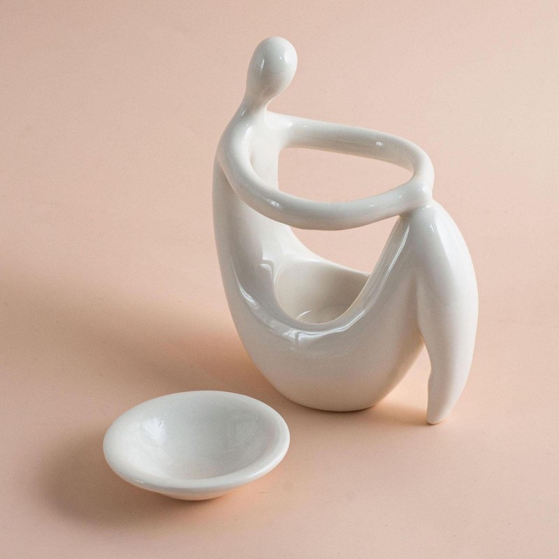 EssentialOil Warmer Aroma Burner Candle Tealight Holder Human Body Shape Cerami