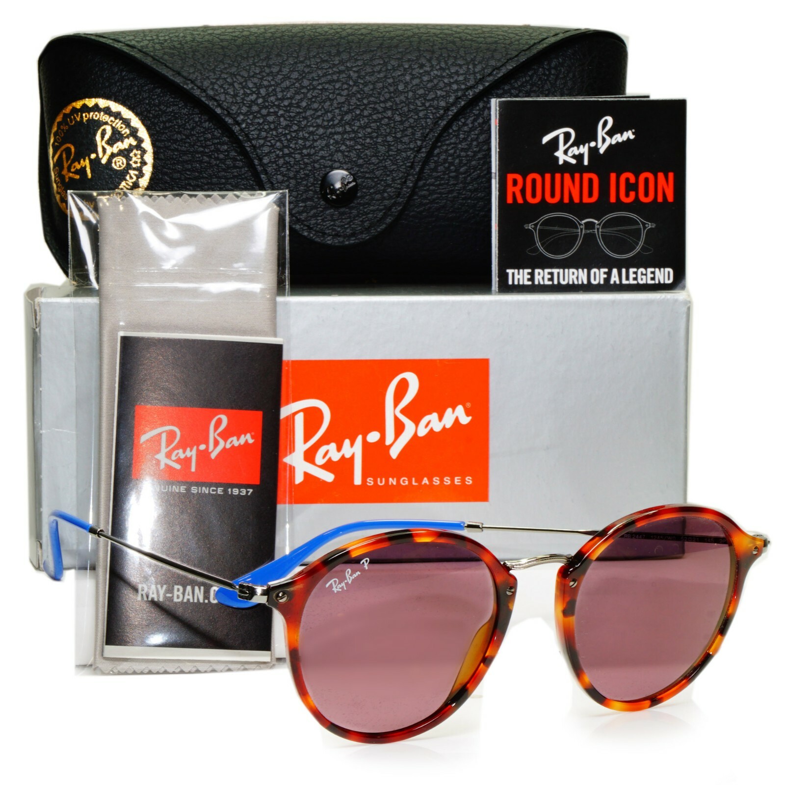 round fleck pop ray ban