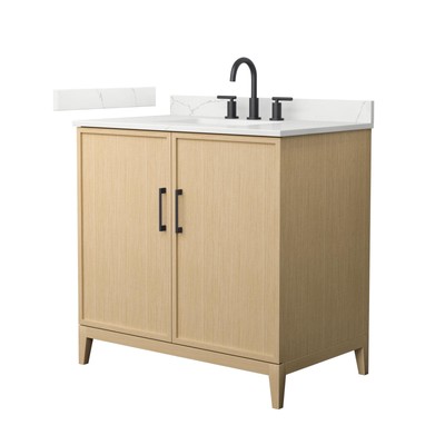 Wyndham Collection WCH717136S-QTZ-US3MXX Elan 36'' - White Oak / Giotto Quartz