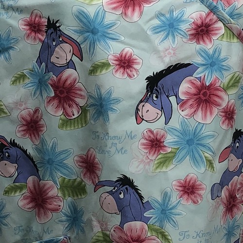 Disney Scrub Top XLarge Eeyore To Know Me Is To Love Me Hawaiian 2 Front Pockets