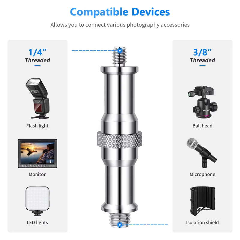 1/4 To 3/8 Inch Metal Male Convertor Threaded Screw Adapter Spigot Stud,For Stud