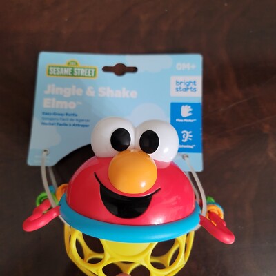 Bright Starts Sesame Street Jingle & Shake Elmo Easy Grasp Rattle Ages 3-12 mo
