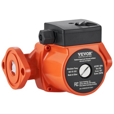 VEVOR 007-F5-7IFC Hot Water Circulation Pump 110V 70W 23 GPM Recirculating Pump