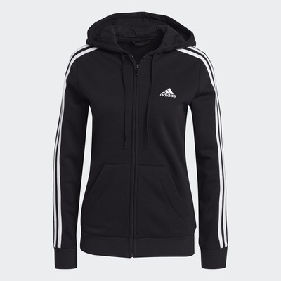 

Женская флисовая худи с 3 полосками и молнией во всю длину adidas Essentials