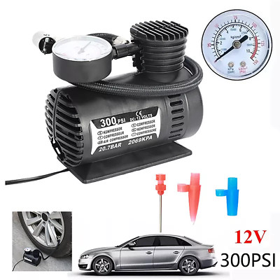 Portable Mini Air Compressor Auto Car Electric Tire Air Inflator Pump 12V 300PSI