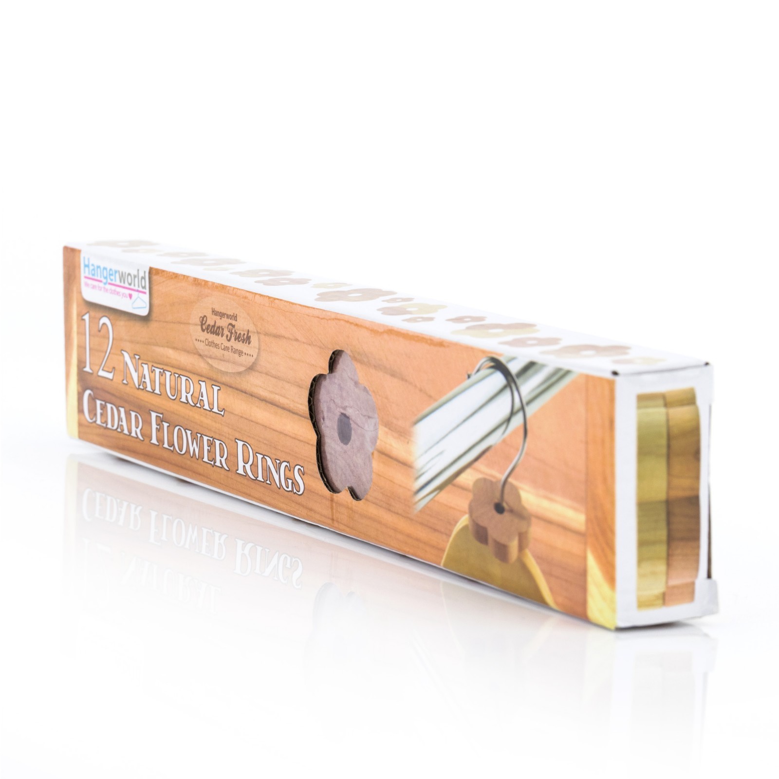 Hangerworld 12 Cedar Wood Flower Rings Moth insect Repellent Deterrent