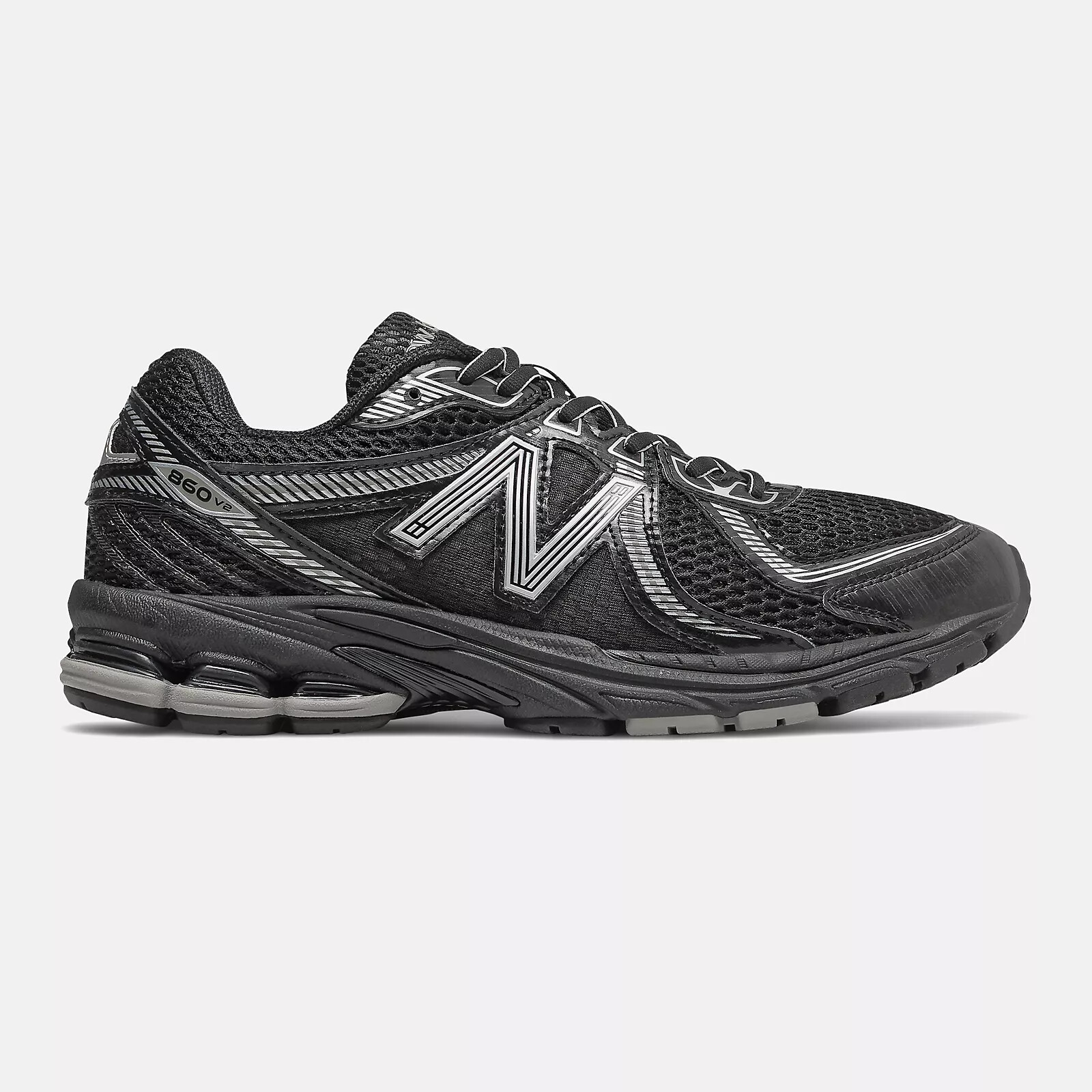 

New Balance 860v2 Black Grey ML860XC Мужская обувь Кроссовки, Black/black/grey, New Balance 860v2 Black Grey