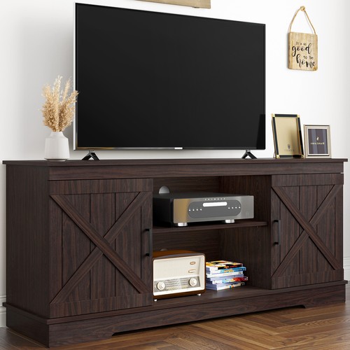Cabinet For Tvs Up To 65 Inch Tv Media Console With Barn Door