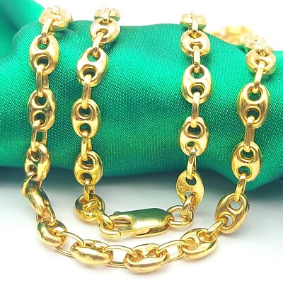 Ladies Yellow Gold 10ct (417,10k) Solid Rare Mariner Puffy Anchor Necklace