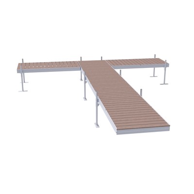 24' Harbor Mate T-Style Dock - Brownstone Vinyl Decking