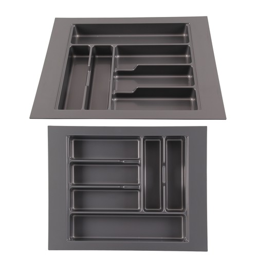Cutlery Tray Inserts Kitchen Drawers Grey Plastic Variouse