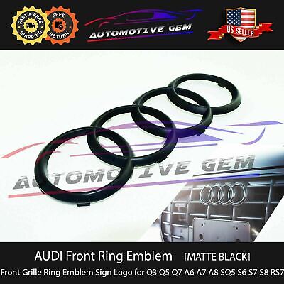 AUDI Front Ring Grille Emblem MATTE BLACK Badge Logo OEM A7/S7/RS7 (2012-2015)