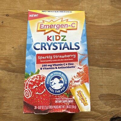 Emergen-C Kidz Crystals Sparkly Strawberry (28 Sticks) ~EXP 03/25