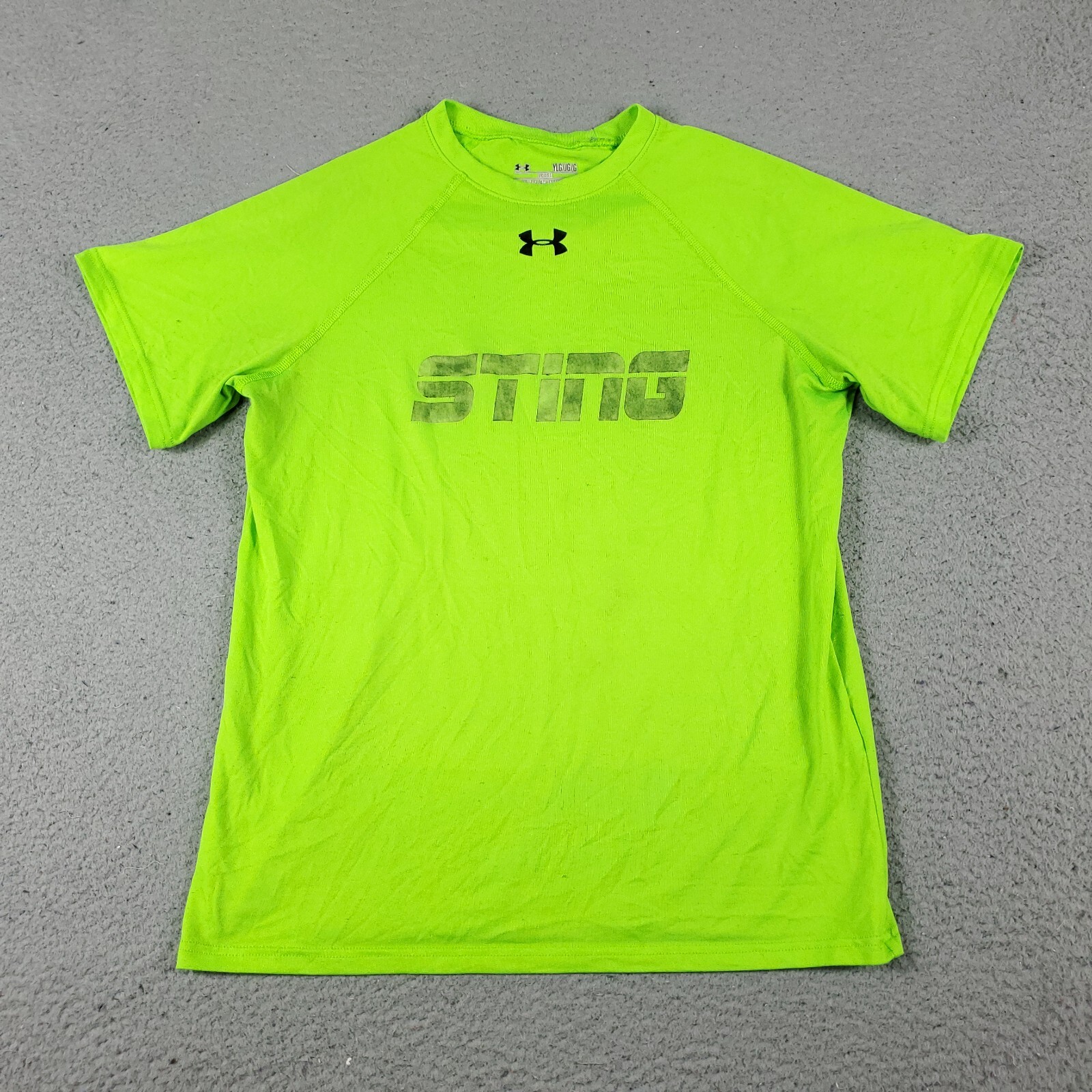 UNDER ARMOUR - ネオン Under Armour T Shirt Boys Large YLG Neon Yellow Casual Short